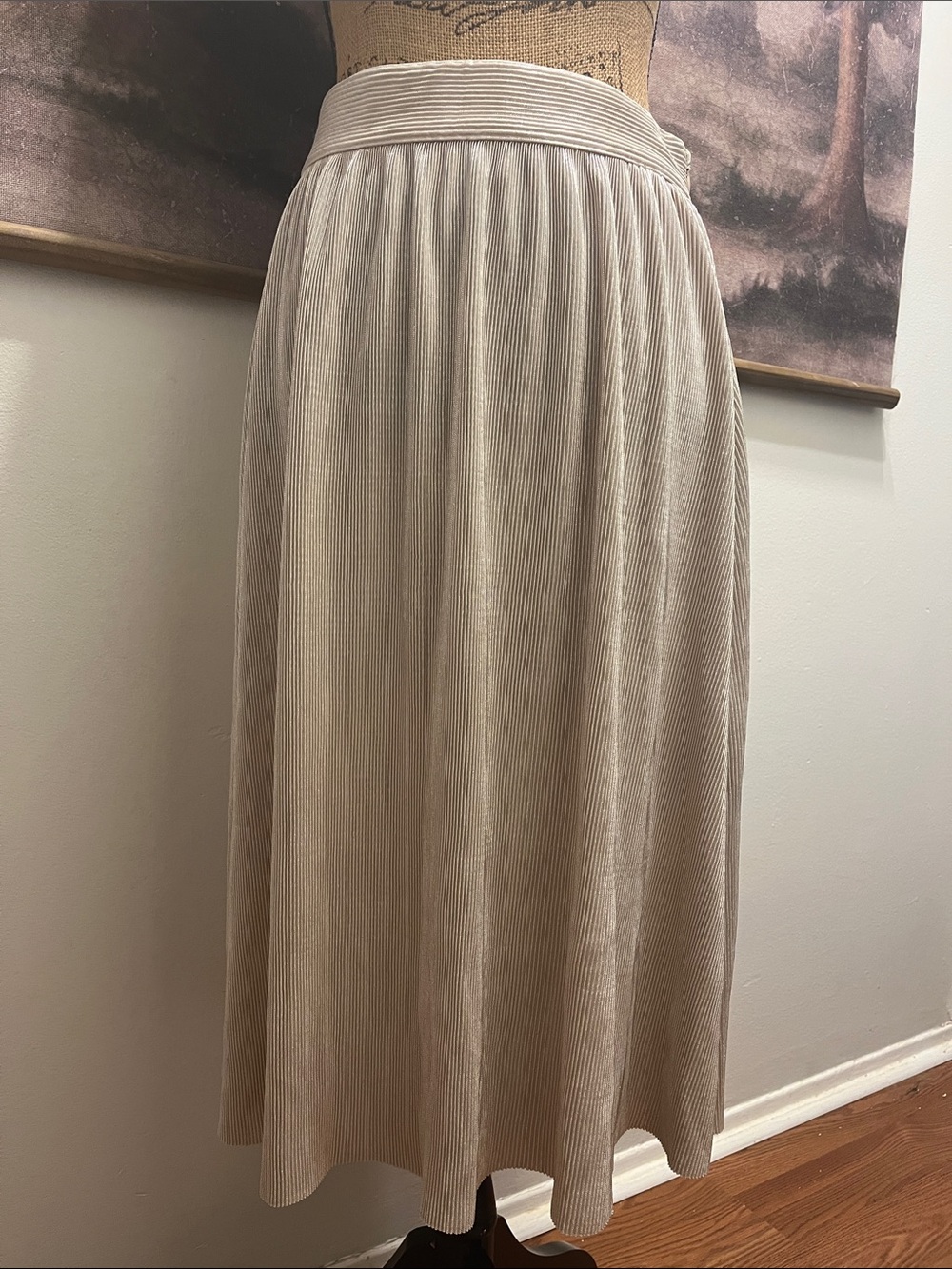 Target Cream Pleated Maxi Skirt